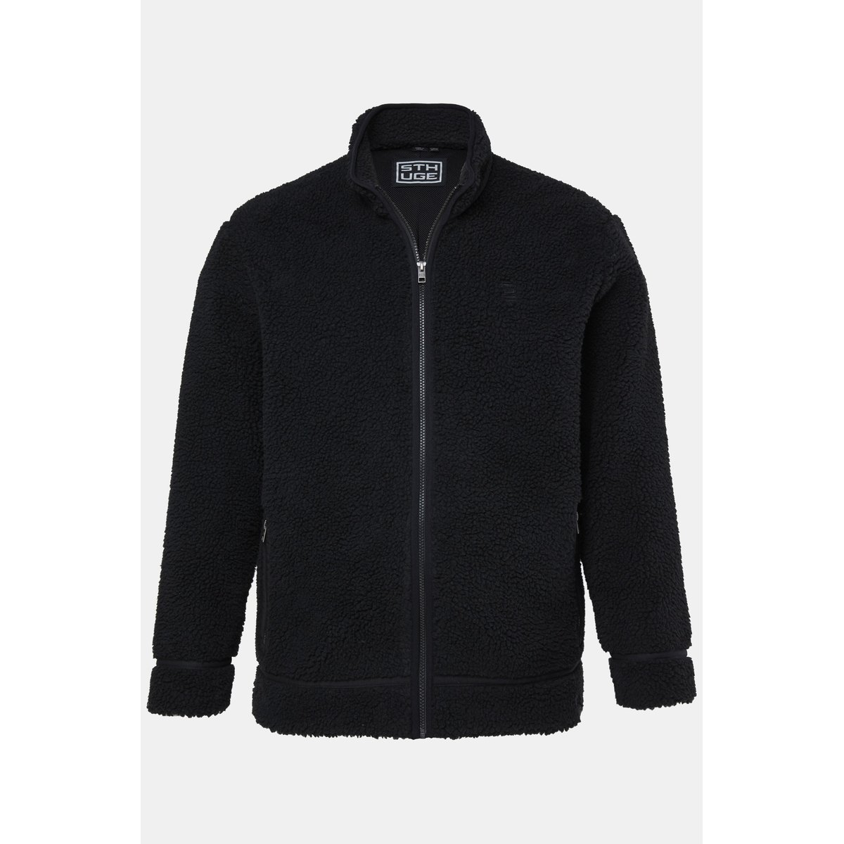 Veste en polaire bouclée, coupe décontractée noir, STHUGE