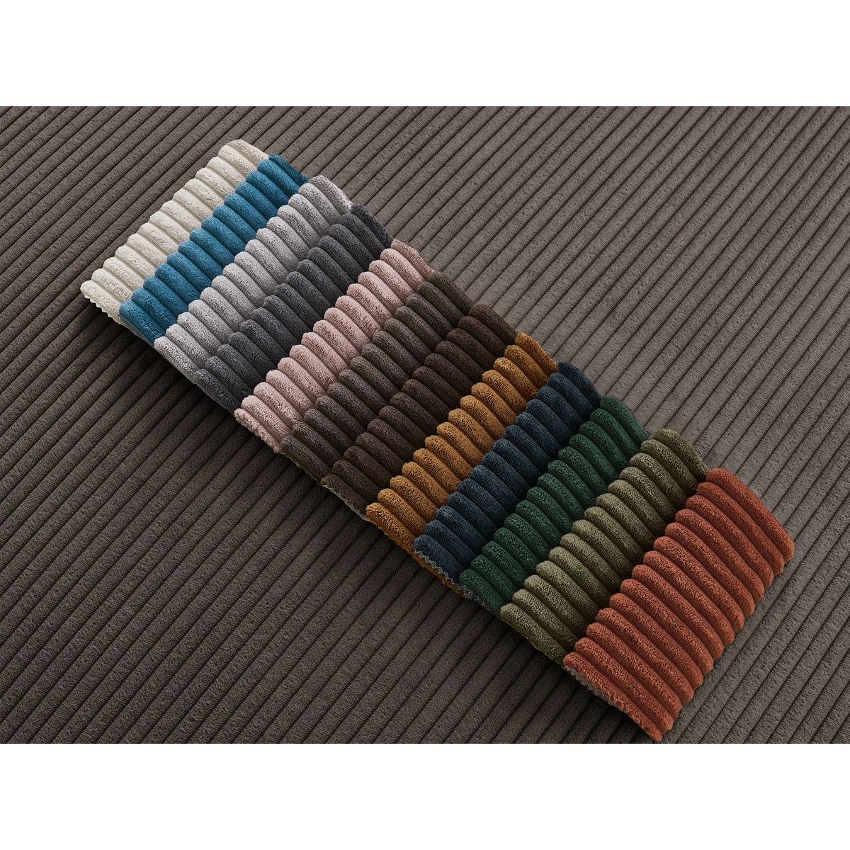 Pouf velours côtelé, ATILLA taupe, BOBOCHIC