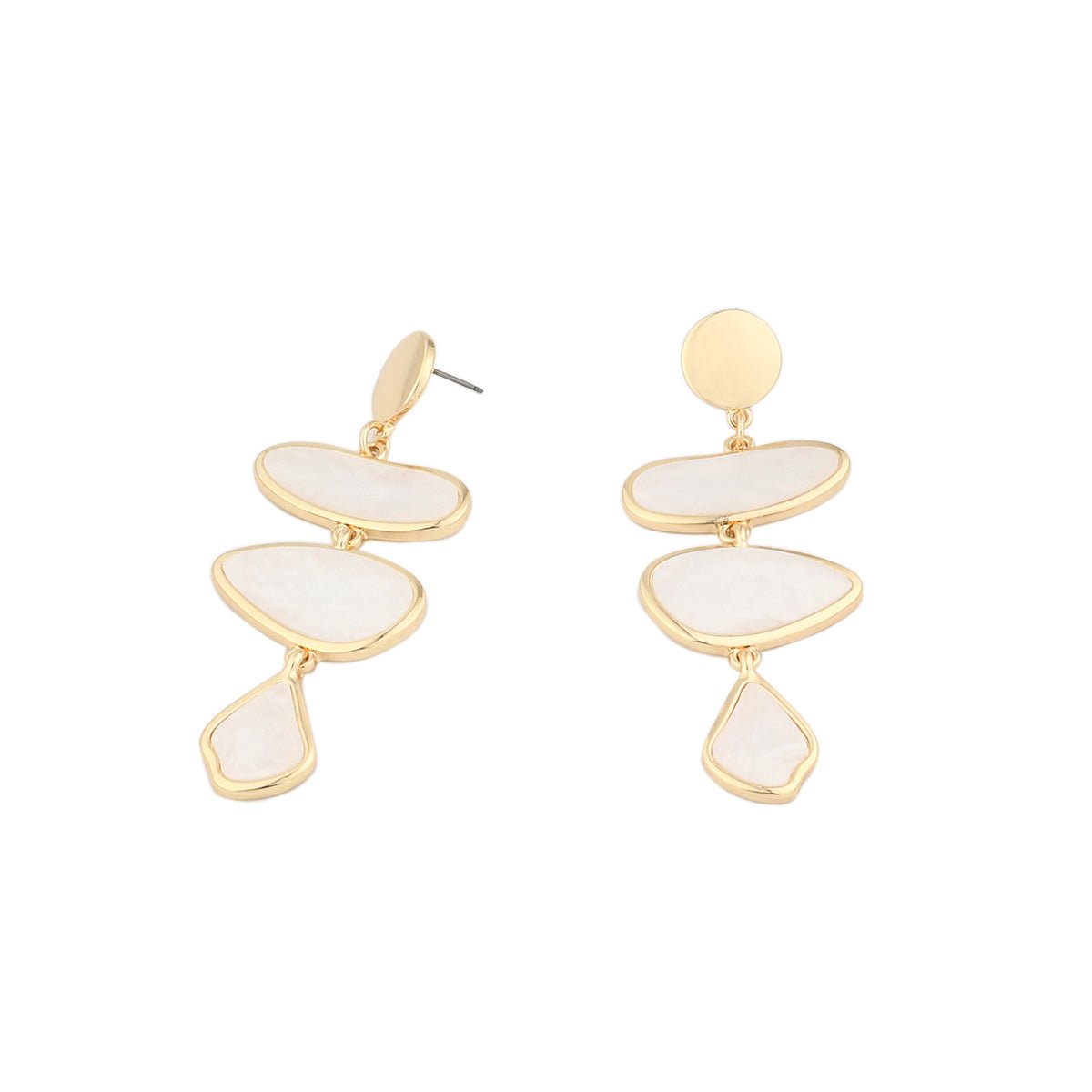 Longues boucles d'oreilles nacrées blanc, BALABOOSTE