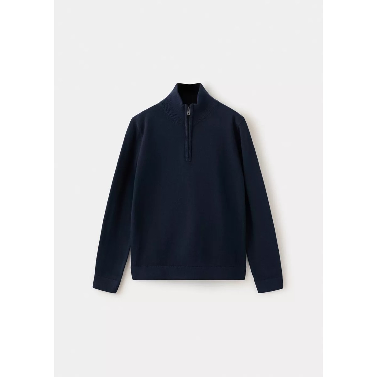 Pull-over maille col montant bleu marine, MANGO KIDS