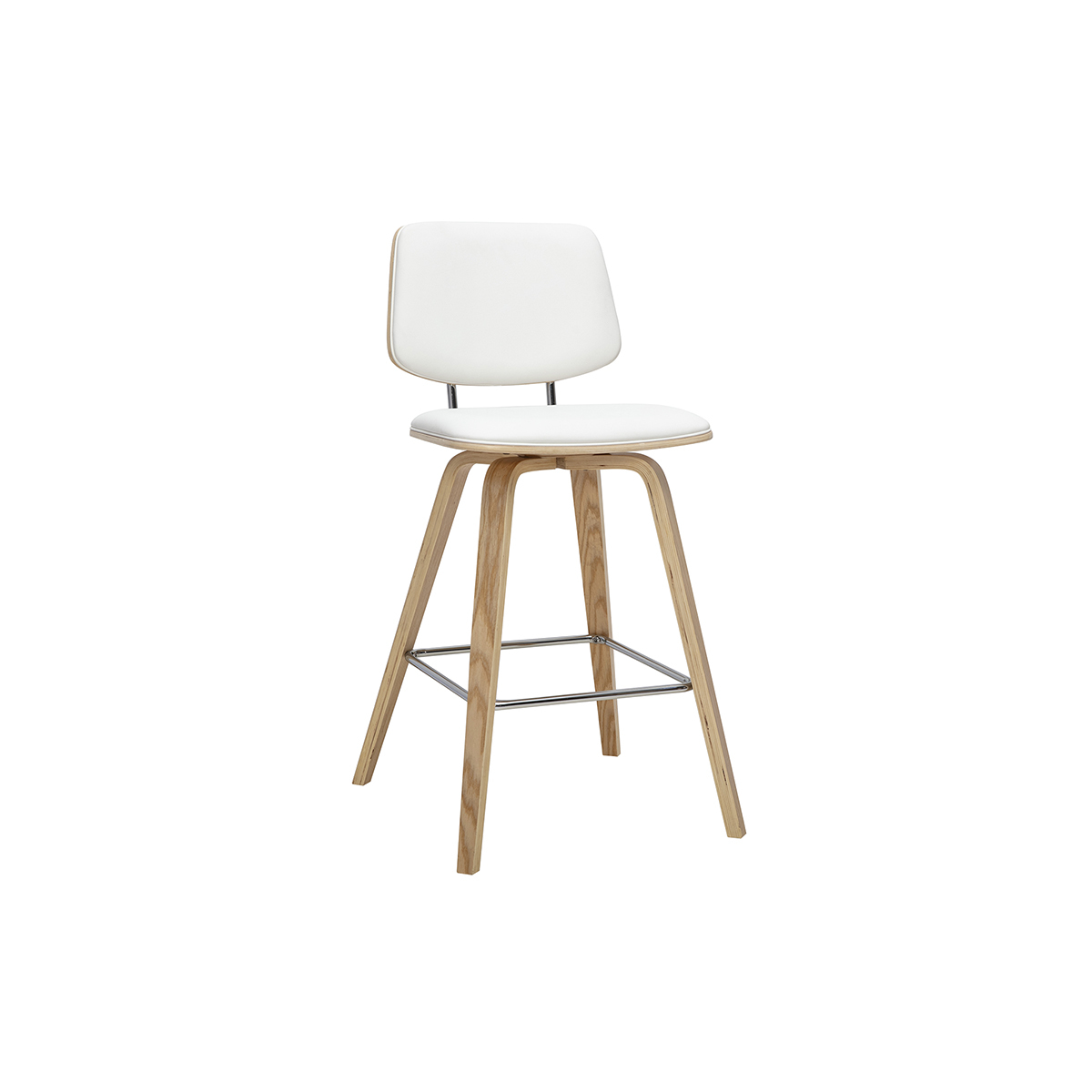 Tabourets de bar noirs et bois foncé H66 cm (lot de 2) SEGUR blanc, MILIBOO