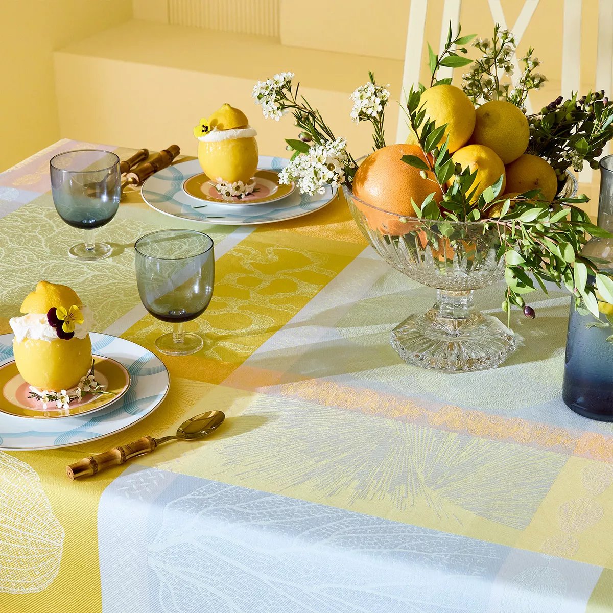 Nappe pur coton MILLE LIEUES aube, GARNIER THIEBAUT