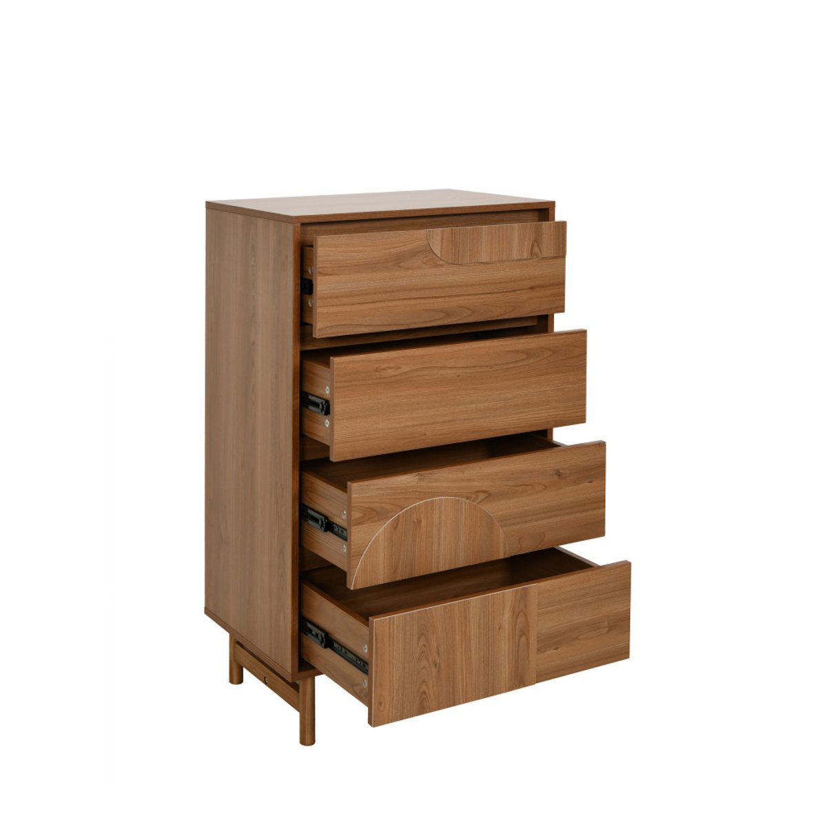 Commode 4 tiroirs en bois L60cm- ABBY bois foncé, DRAWER