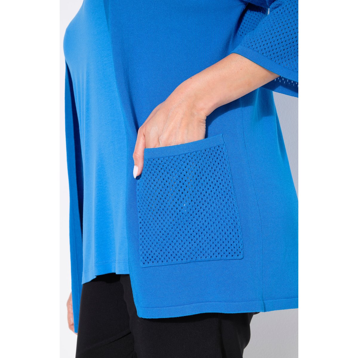 Cardigan oversize en jersey. Encolure V et bleu roi, ULLA POPKEN