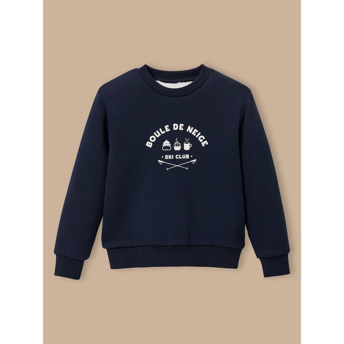 Sweat doublé sherpa marine, CYRILLUS