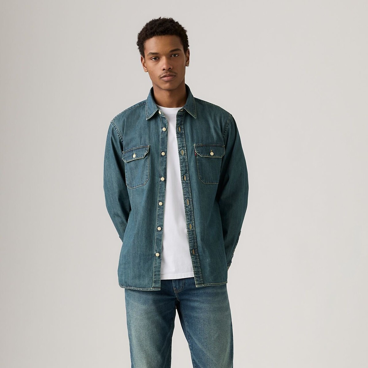 Denim overhemd Jackson worker middelblauw , LEVI'S