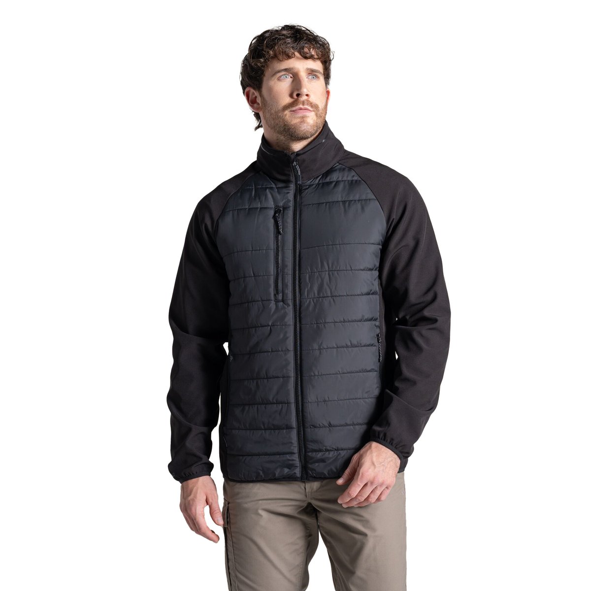 Veste hybride à col montant EXPERT COMPRESSLITE noir, CRAGHOPPERS