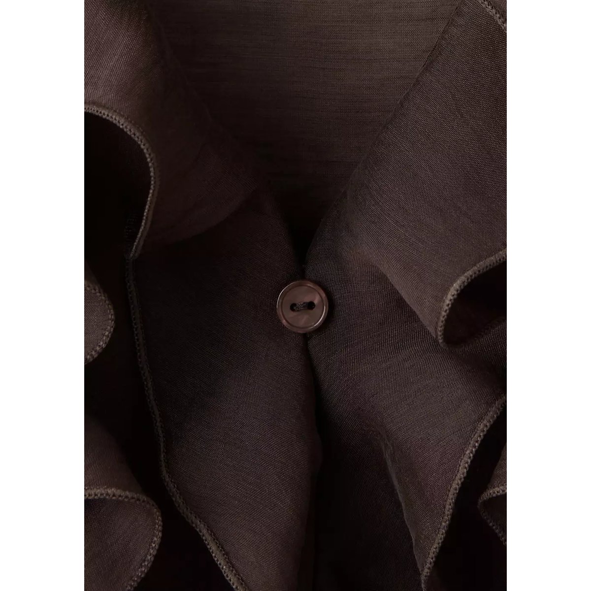 Blouse Lyocell volants marron, MANGO