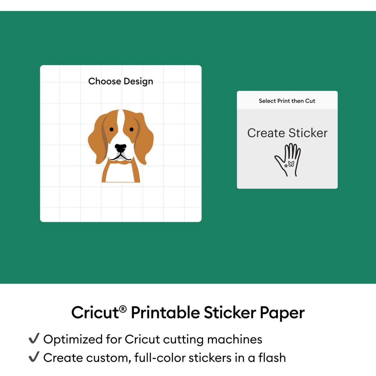 Accessoire Set de stickers imperméables et imprimab couleur unique, CRICUT
