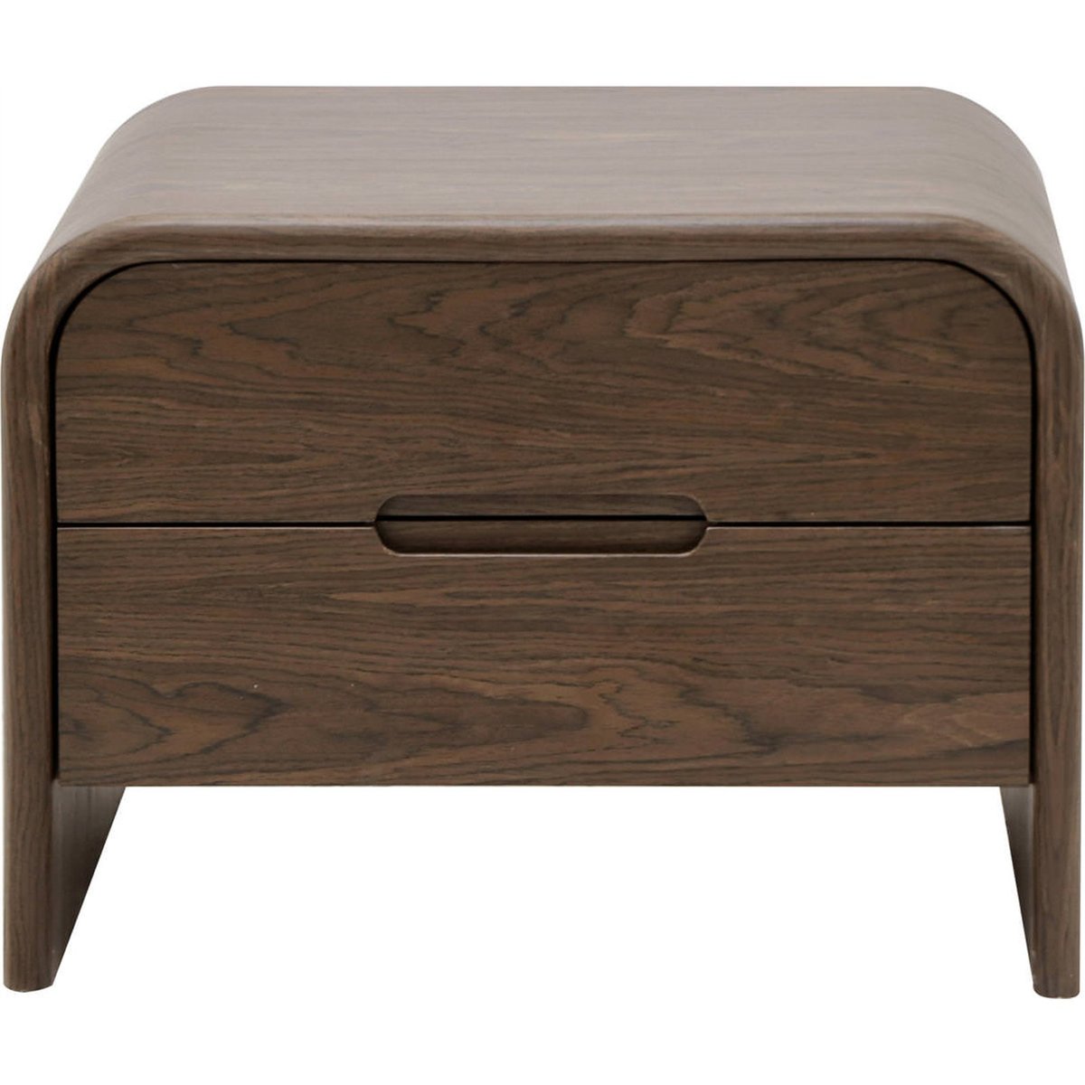 Table de chevet 2 tiroirs marron brun, RECOLLECTION