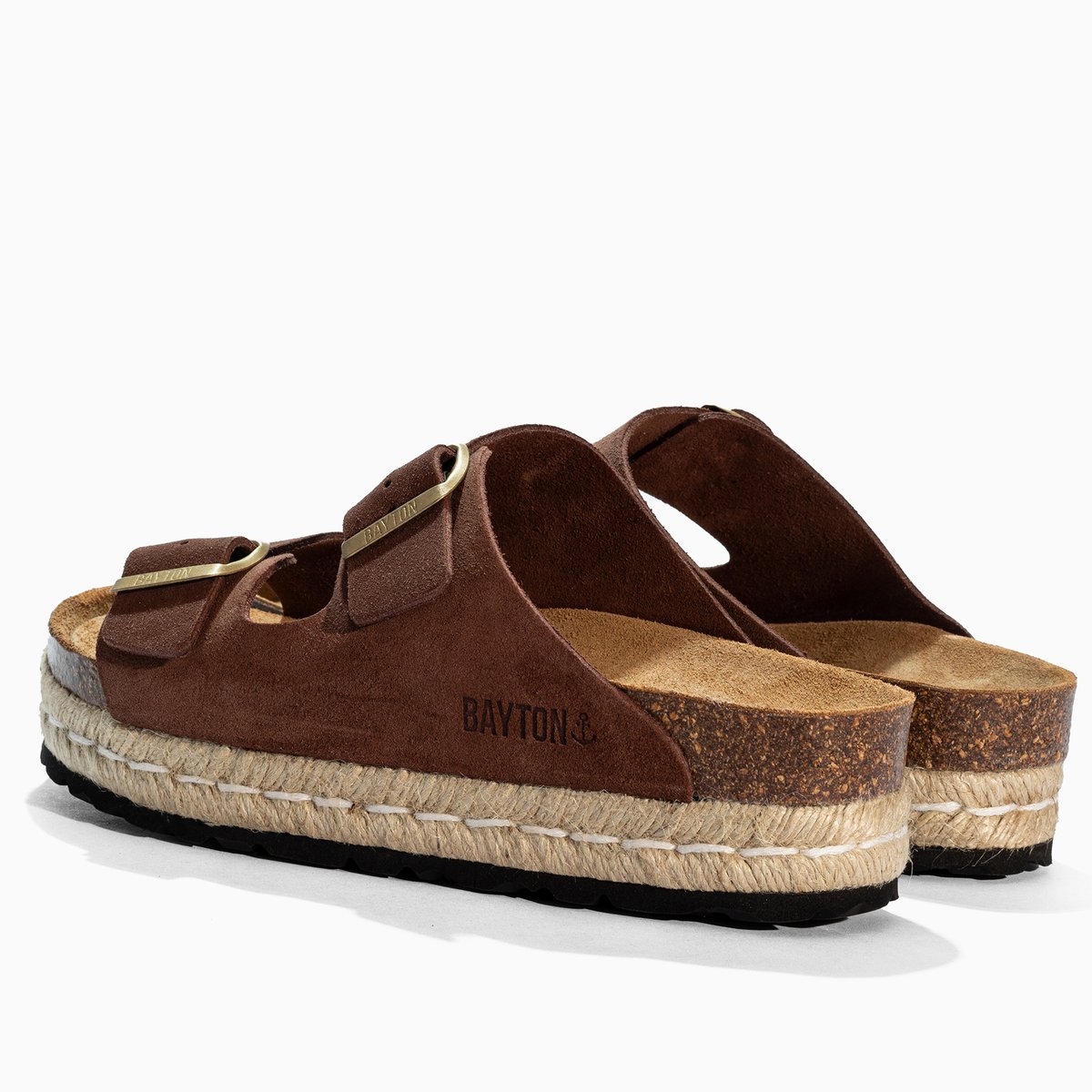 Sandales en cuir suédé ATLAS brown, BAYTON