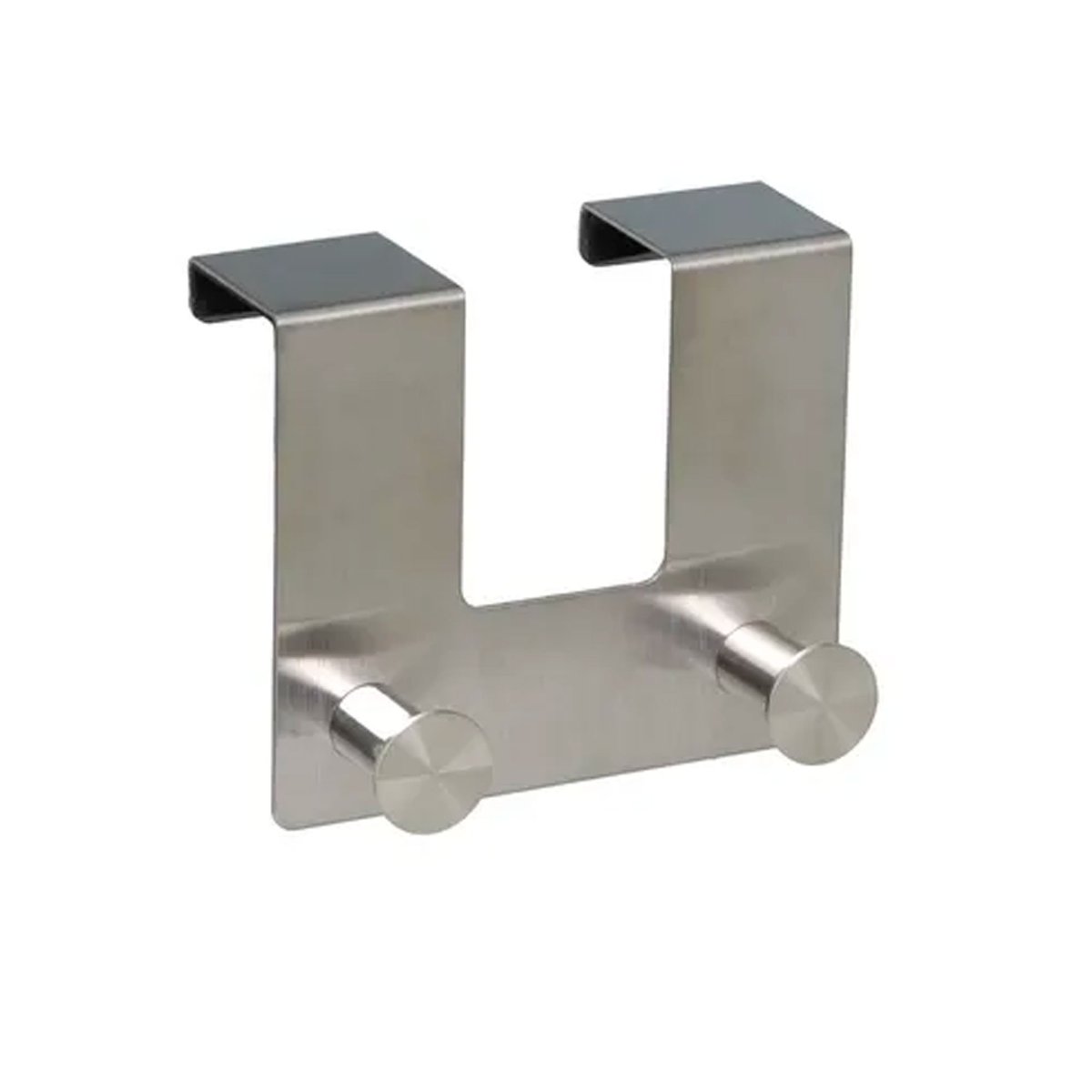 Portemanteau de porte 2 crochets en métal chromé 13x3x11cm chrome/inox, WADIGA