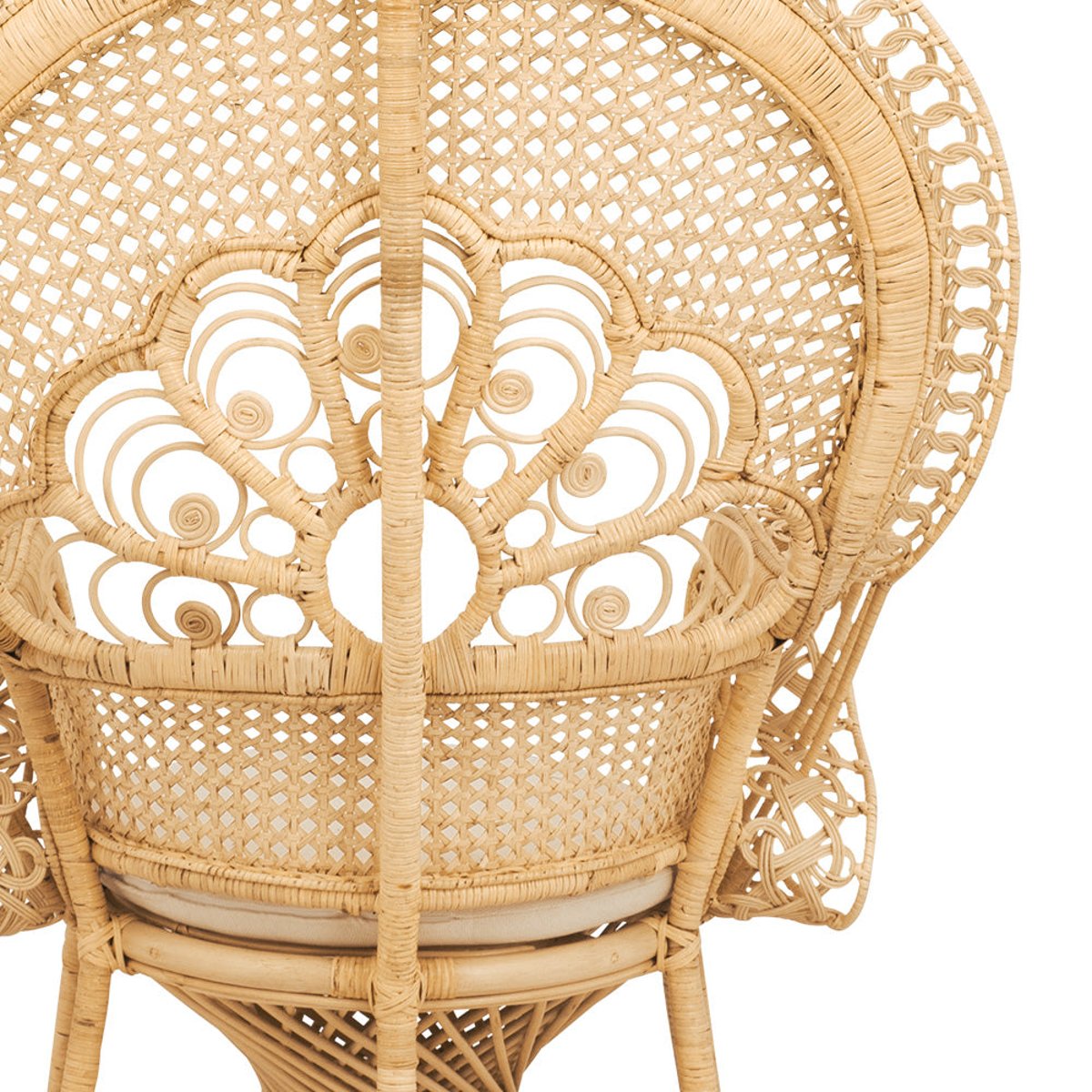 Fauteuil en rotin et coussin - ELOA bois clair, MAISON PAVANE