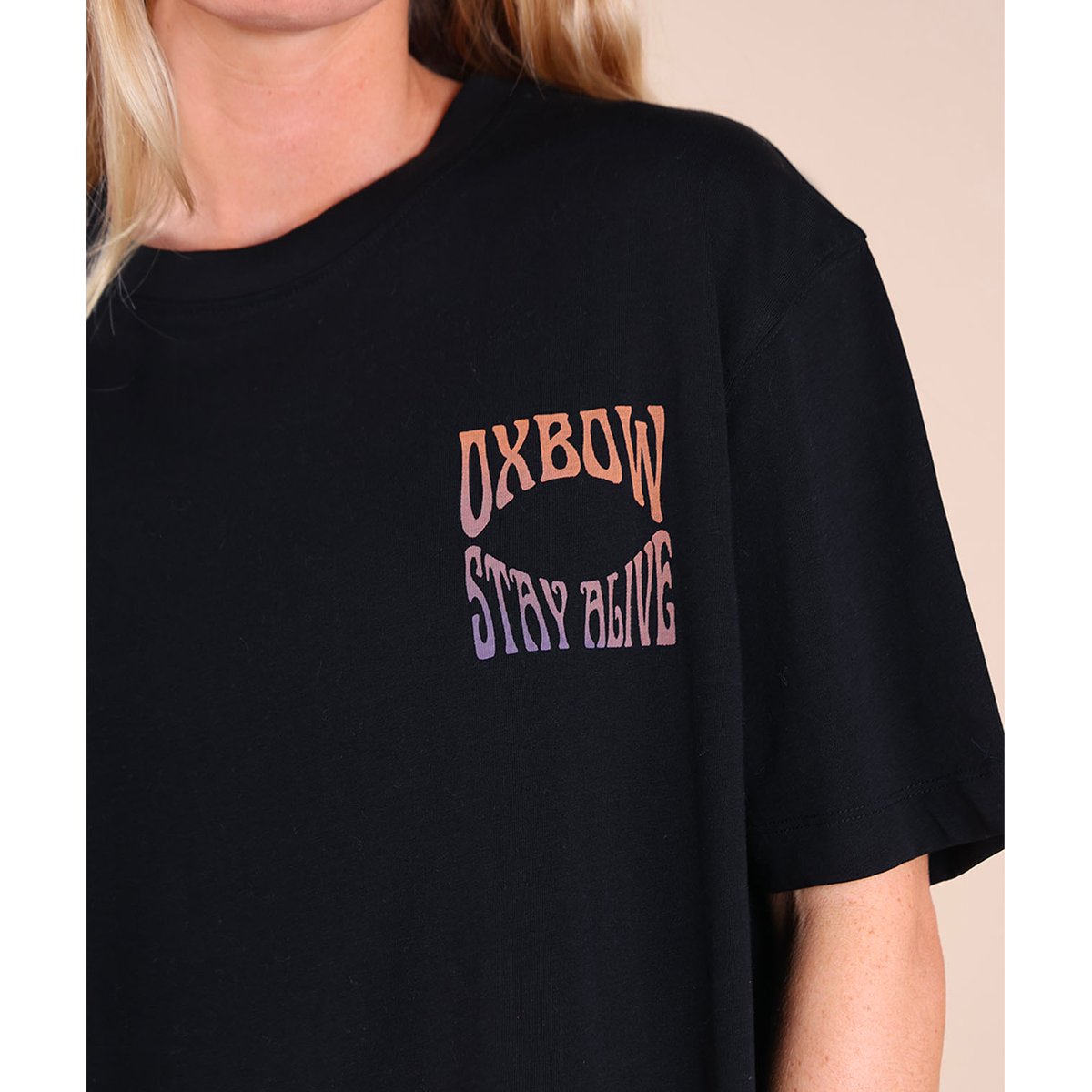 Tee-shirt printé poitrine et dos SHADED noir, OXBOW
