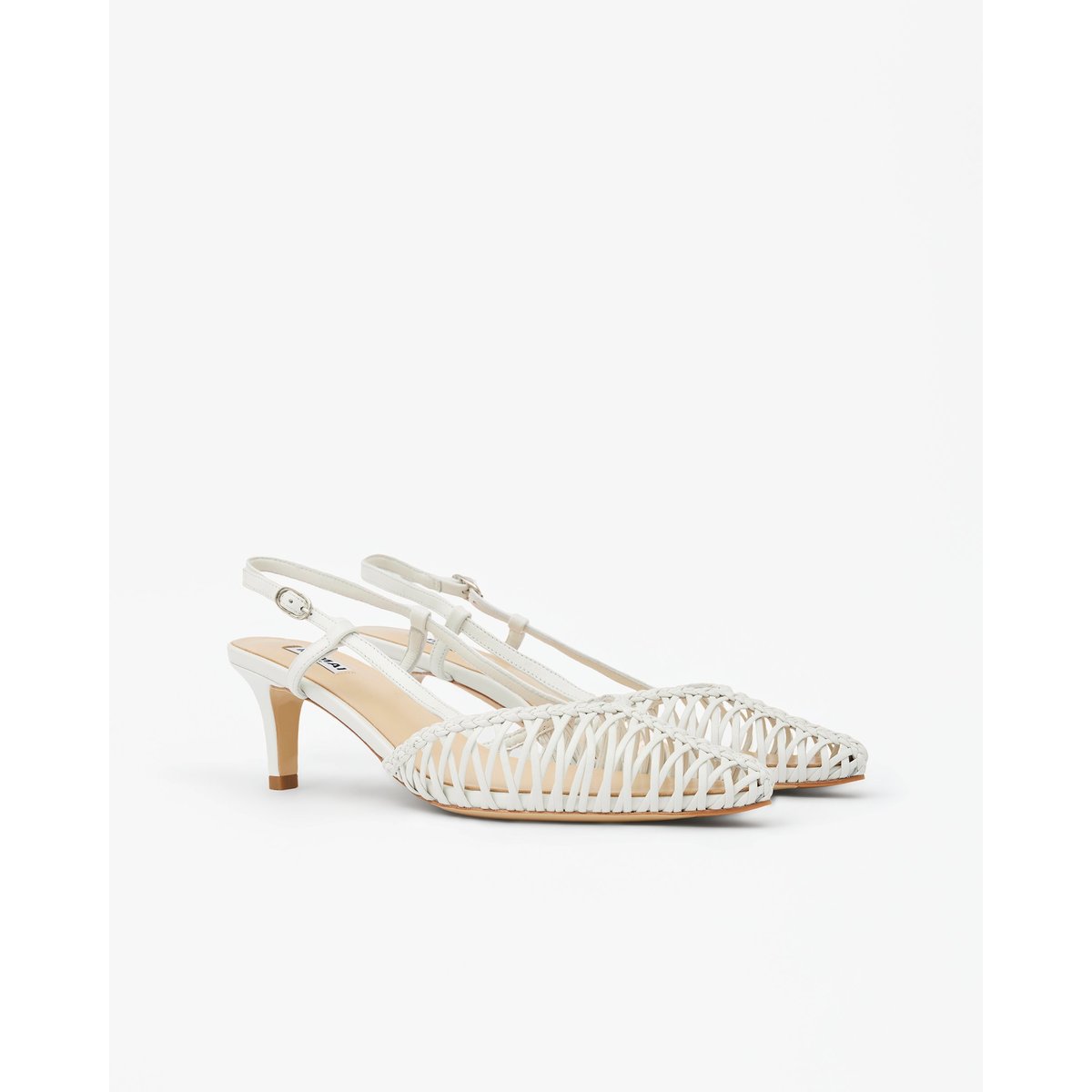 Escarpins sling-back tressé TESSA blanc, MI MAI