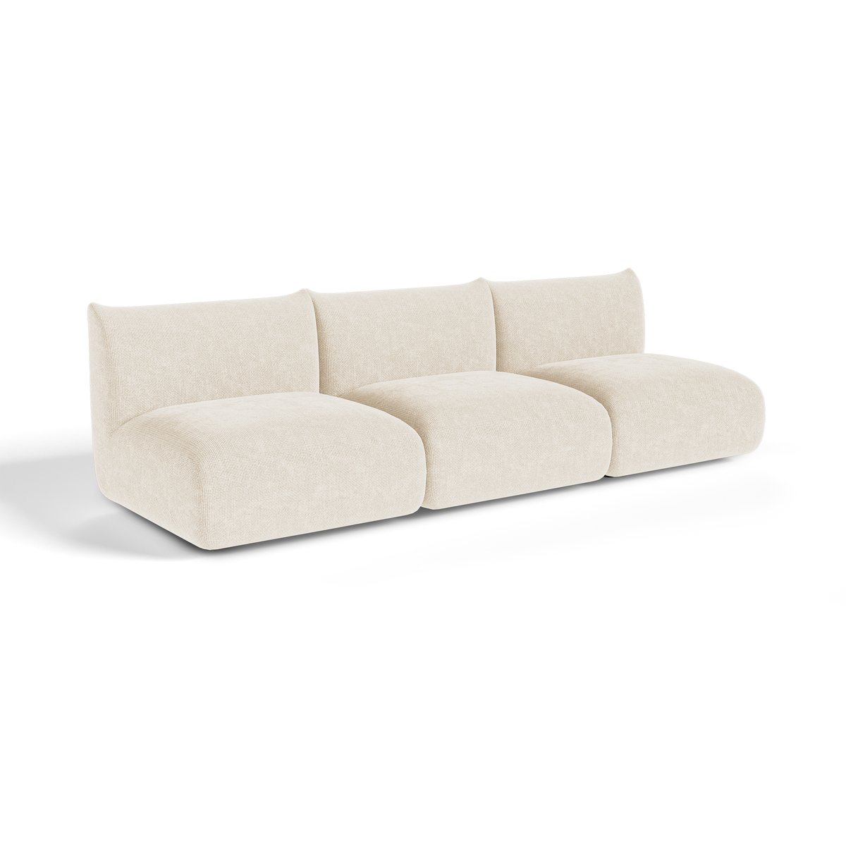 Canapé modulable 5 places en velours chenillé NOOMA crème, SIA HOME