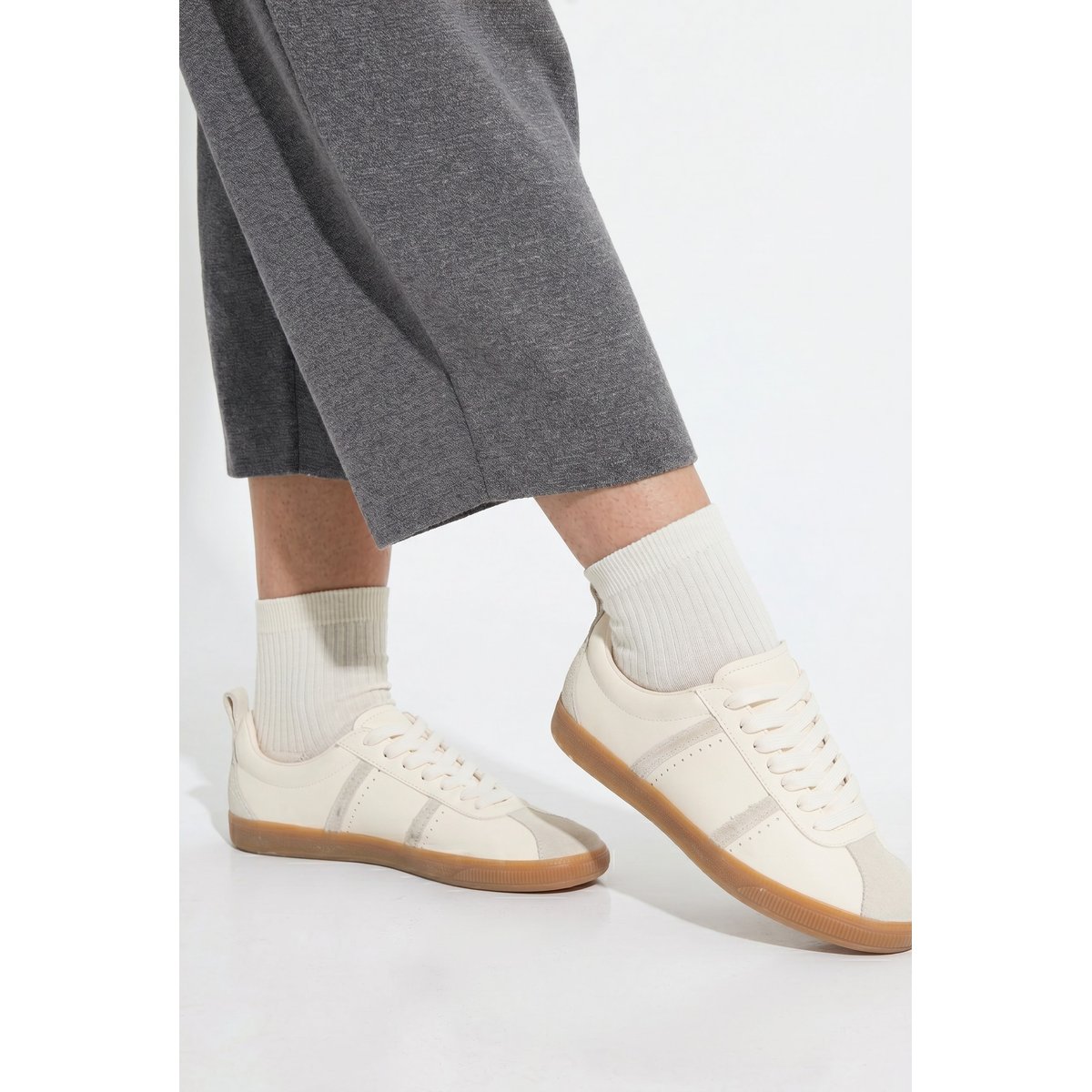 Pantalon en maille Milano, coton bio chiné anthracite, ULLA POPKEN