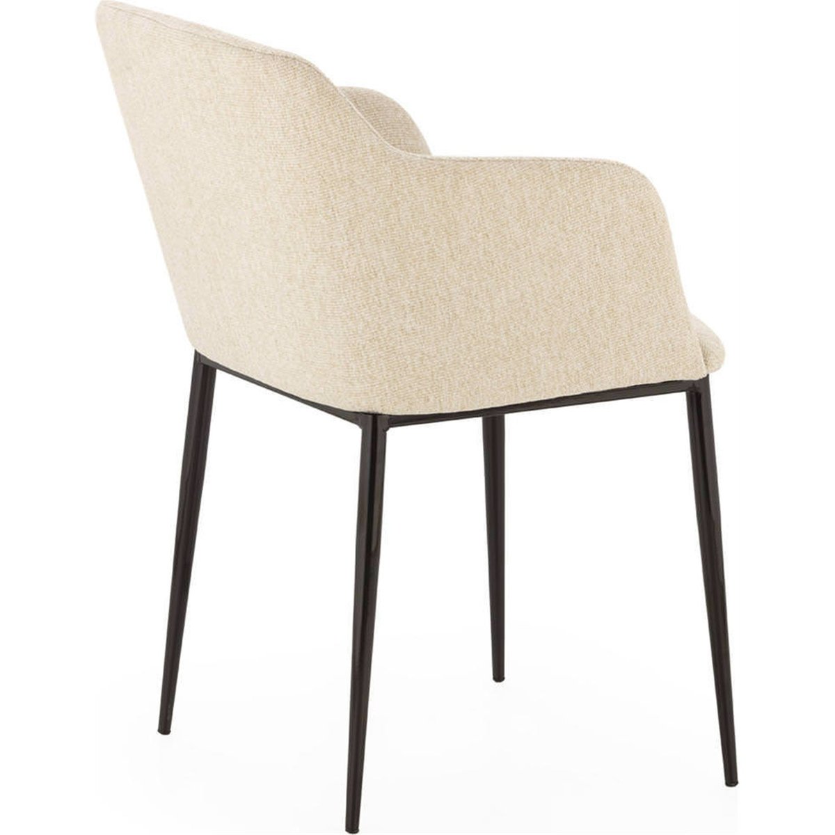Chaise en tissu à pieds métal blanc et noir, RECOLLECTION