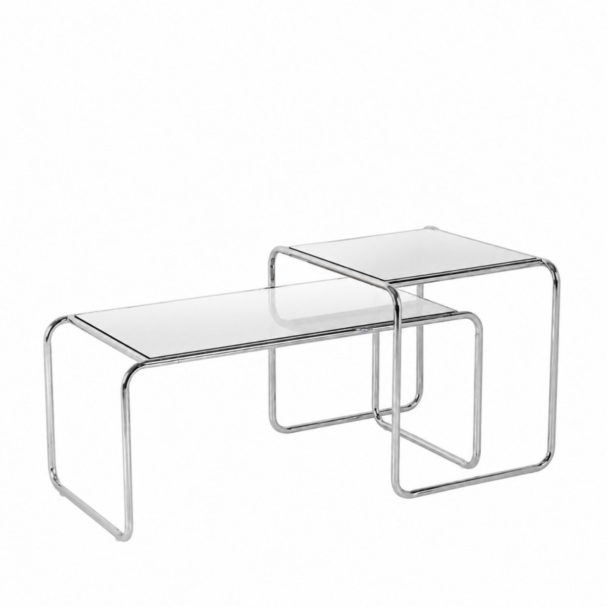 Table basse en miroir pieds chrome L80cm- RIKA transparent, DRAWER