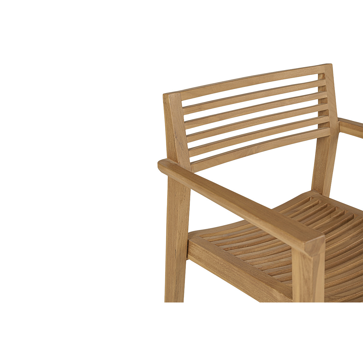 Chaises de jardin empilables en bois teck massif (lot de 2) KAYU couleur unique, MILIBOO
