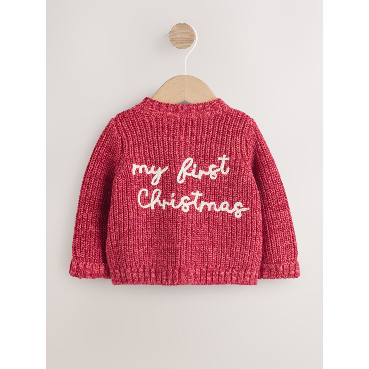 Cardigan bébé en maille my first christmas rouge, NEXT
