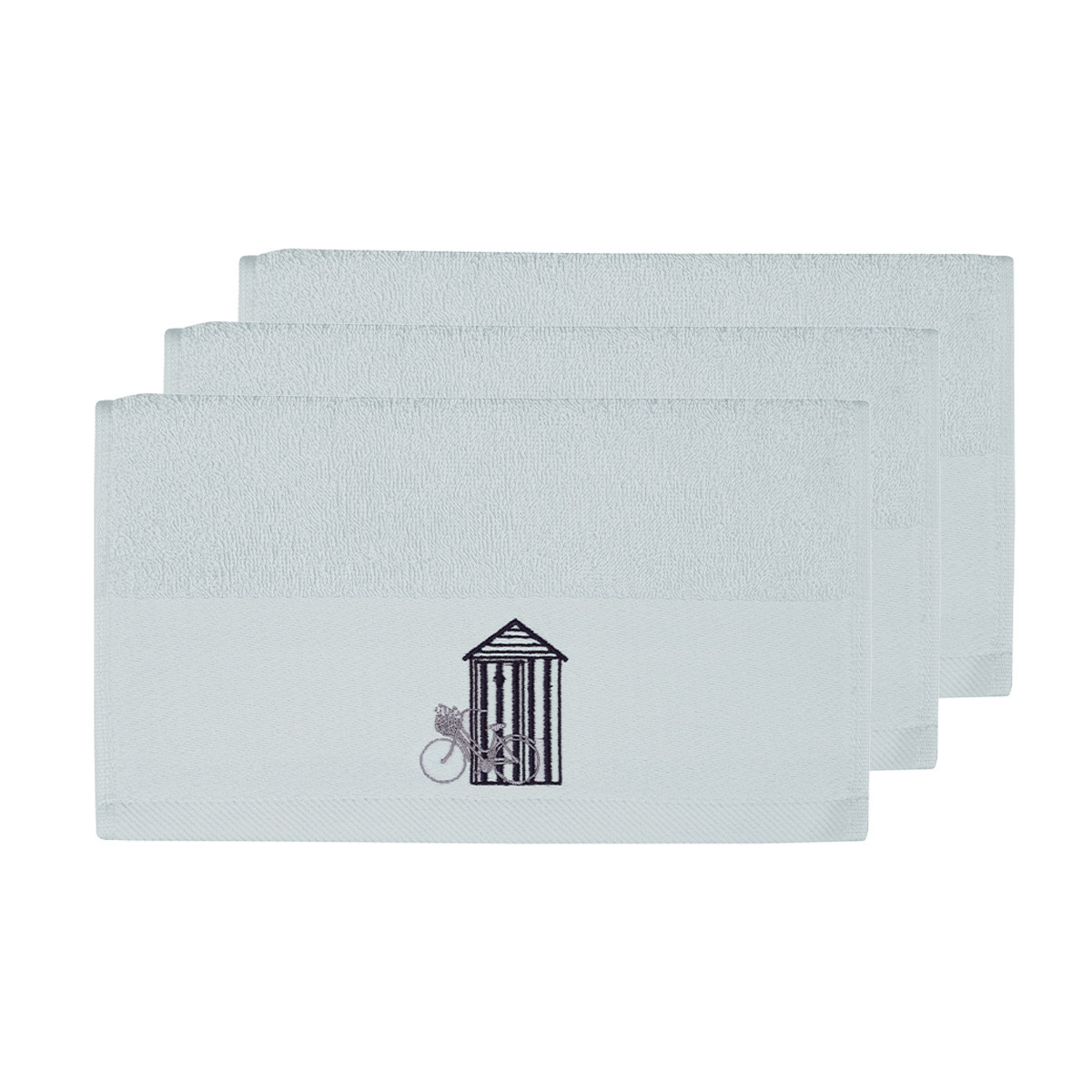 Lot de 3 serviettes invité BORD DE MER nuage, SENSEI MAISON