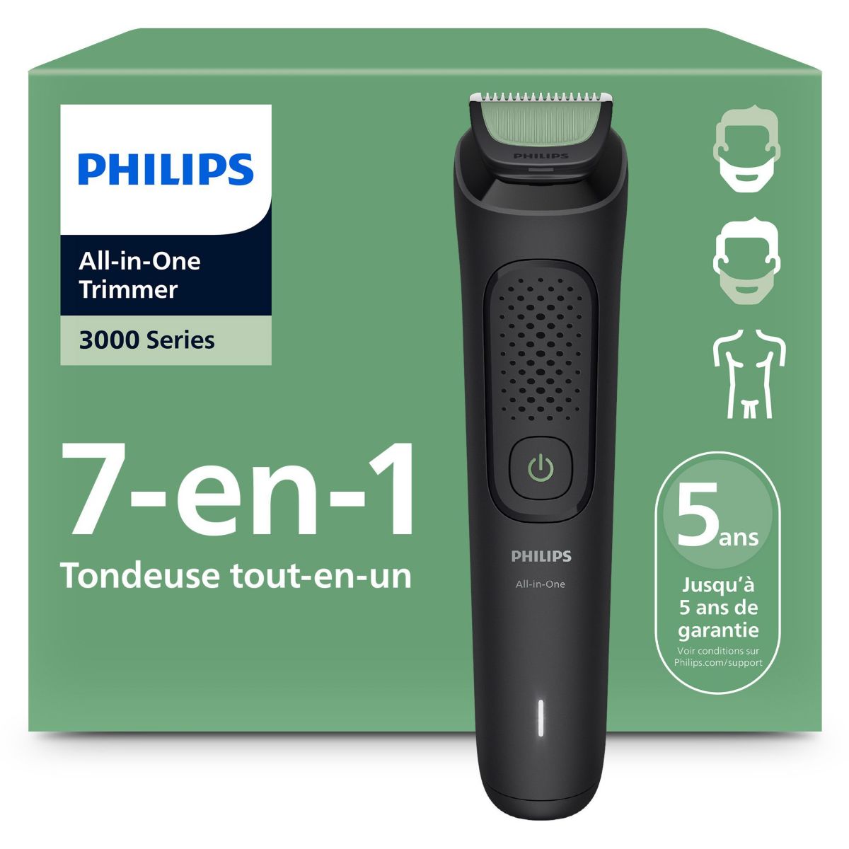 Tondeuse multi usages MG3935/15 Series 3000, 9 hauteurs de coupe, précision 1 mm, autonomie 70mn couleur unique, PHILIPS