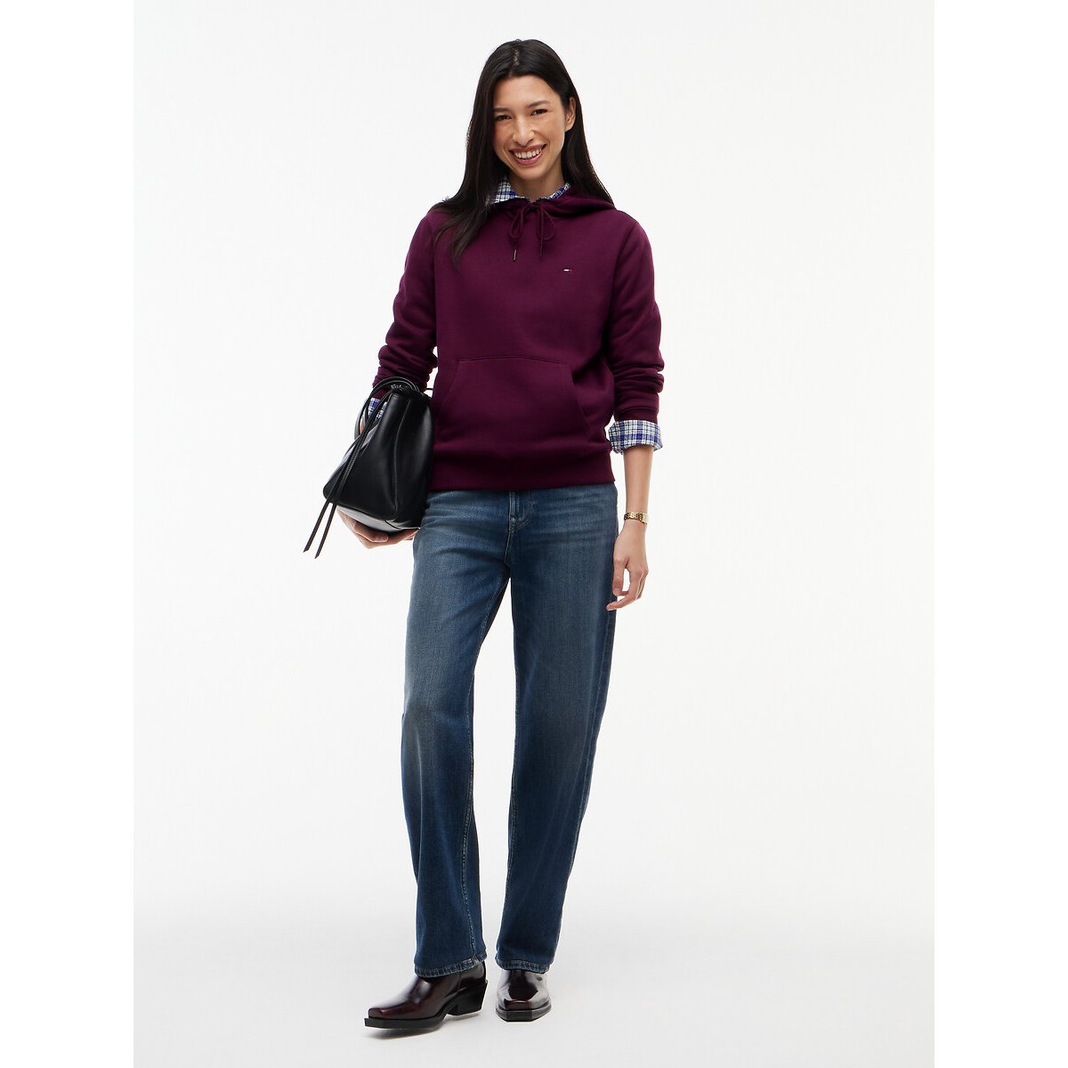 Sweat à capuche bordeaux, TOMMY JEANS