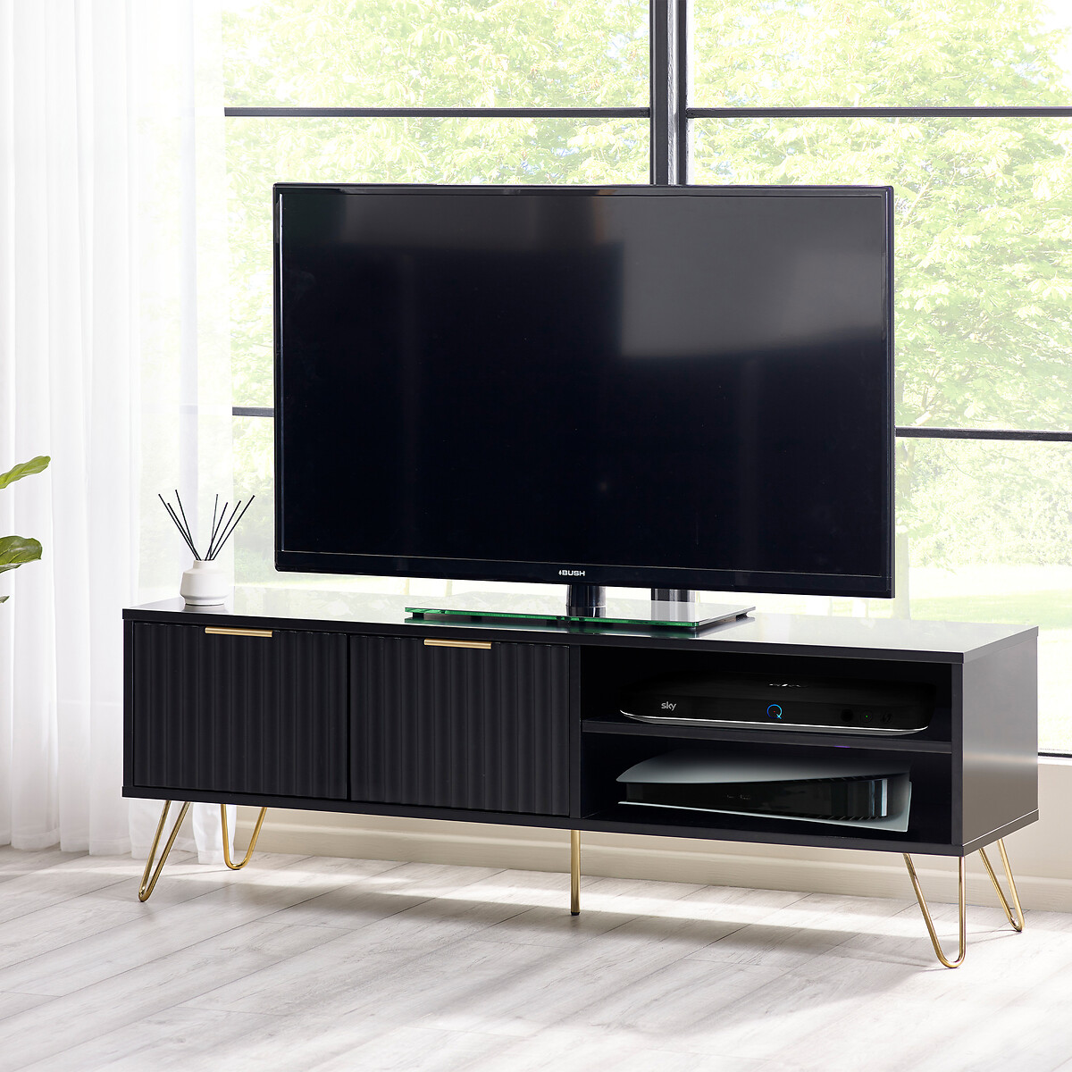 Ancona Sculptural TV Unit black, SO'HOME
