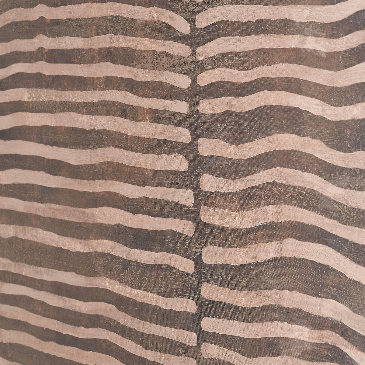 90x120cm Brown and Natural Linear Design Canvas with Oak Effect Frame brown , ÉDITÉ