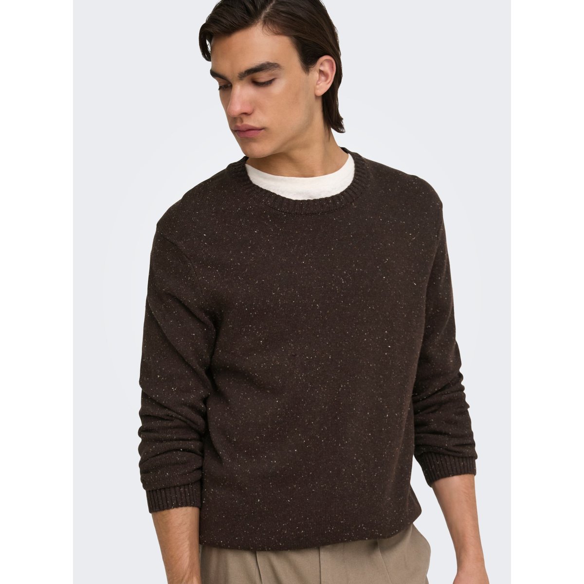 Pull En Maille marron - demitasse 1, ONLY & SONS