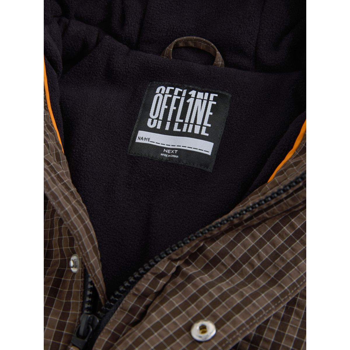 Anorak style militaire marron à carreaux, NEXT
