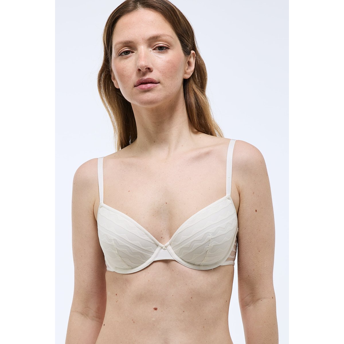 Soutien-gorge corbeille paddé FATOU en dentelle, Oeko-Tex ivoire, MONOPRIX