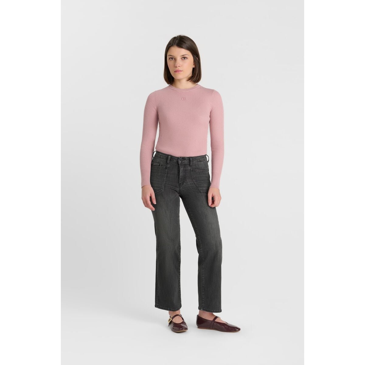 Jeans droite PULPH22, longueur 34 black / black, LE TEMPS DES CERISES