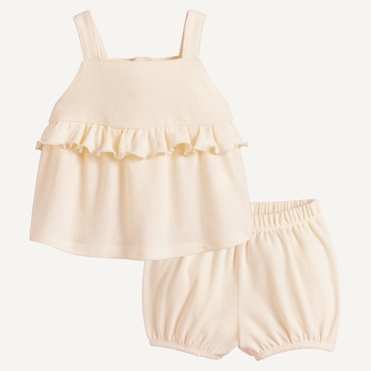 Ensemble débardeur et short, cérémonie, en jersey doux ecru, LA REDOUTE COLLECTIONS