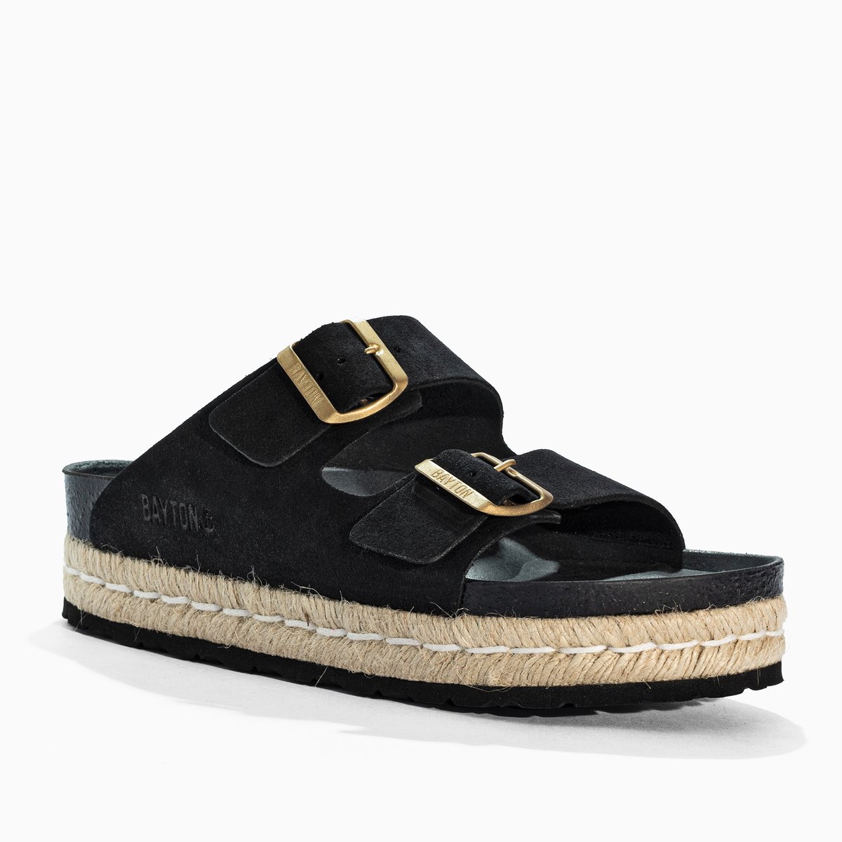 Sandales en cuir suédé ATLAS black, BAYTON