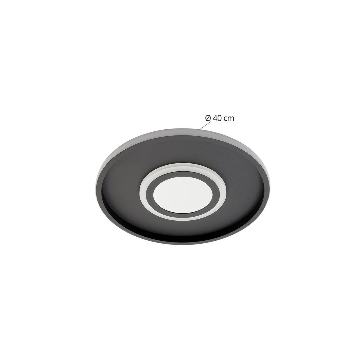 Plafonnier en métal moderneLED, Selian noir, blanc, transparent, LINDBY