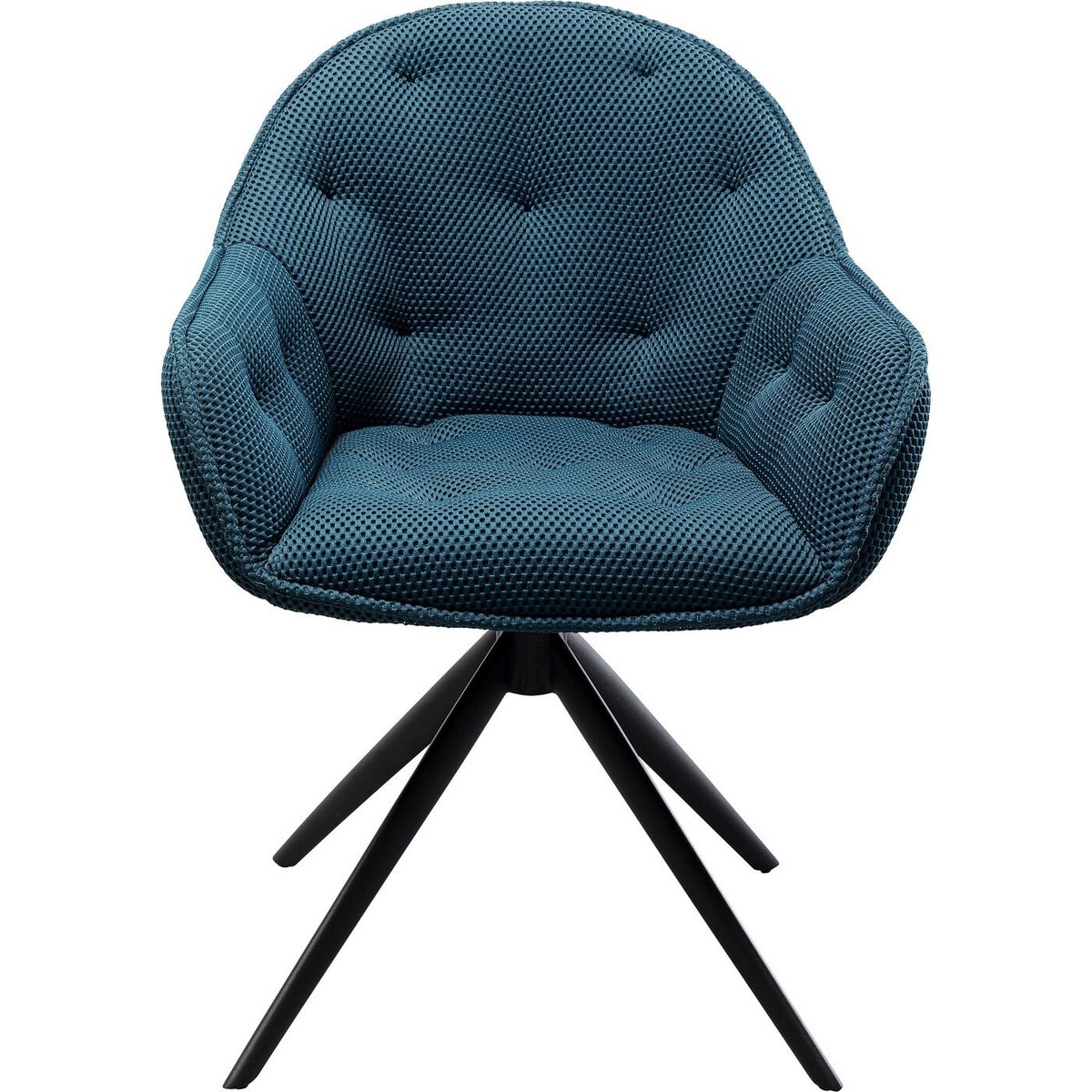 Chaise avec accoudoirs pivotante, CARLITO MESH bleu, KARE DESIGN