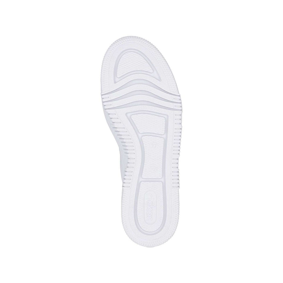 Tennis en cuir blanches à talon plat avec des lacets et un zip latéral blanc, RIEKER