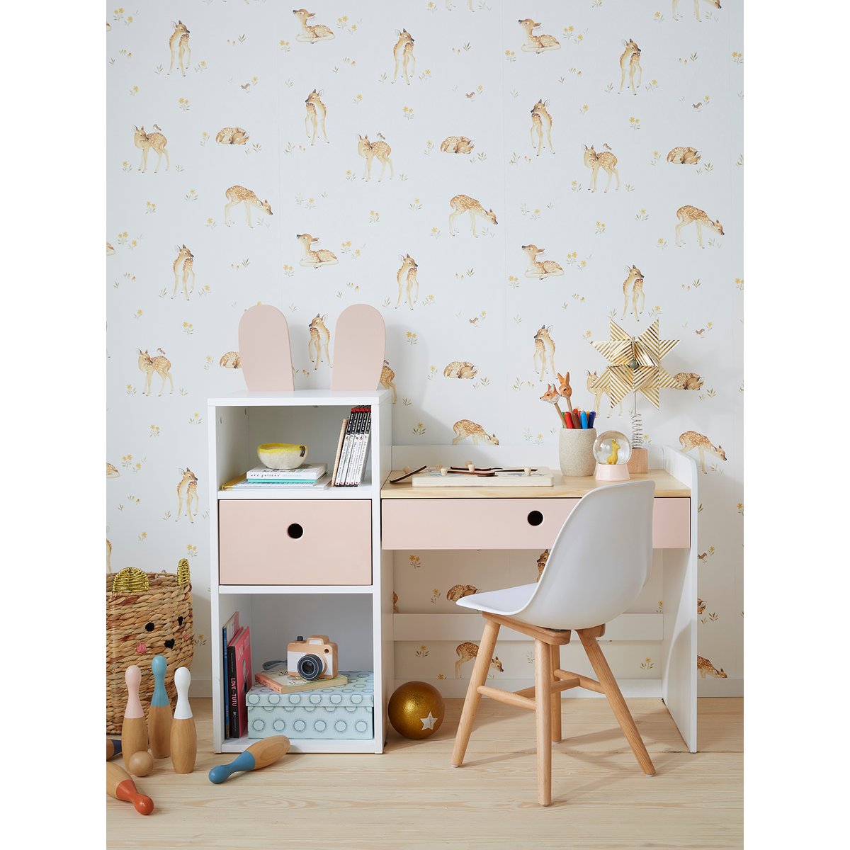 Bureau maternelle BUNNY blanc, VERTBAUDET