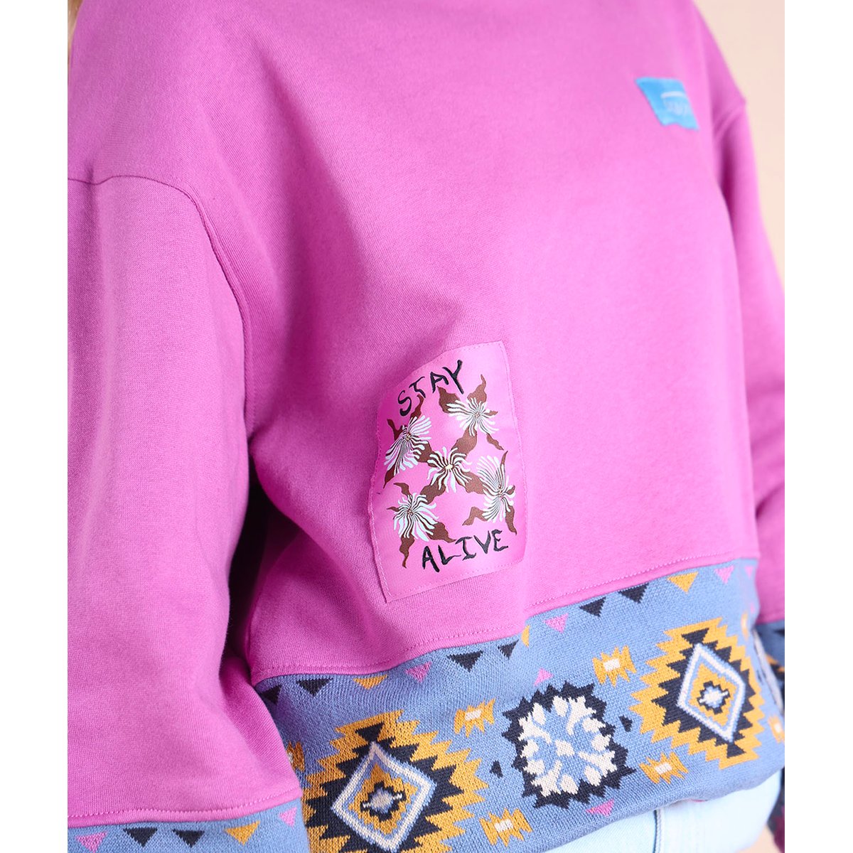 Crewneck avec jacquard artwork MIRAGE mulberry, OXBOW