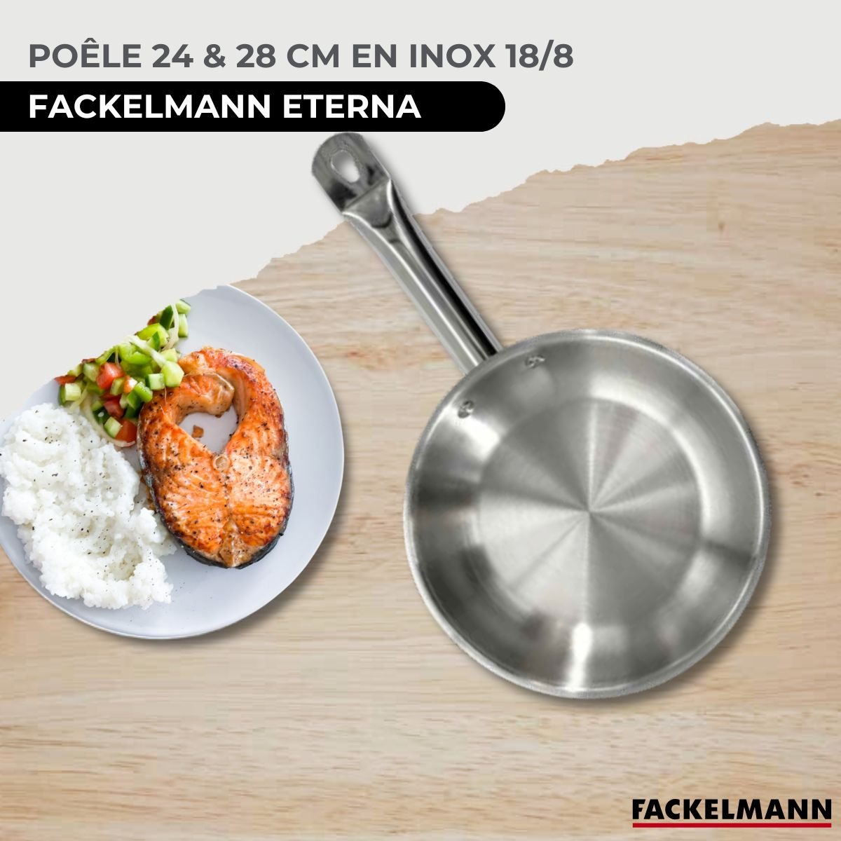 Set de 2 poêles 24 et 28 cm en inox ETERNA inox, FACKELMANN