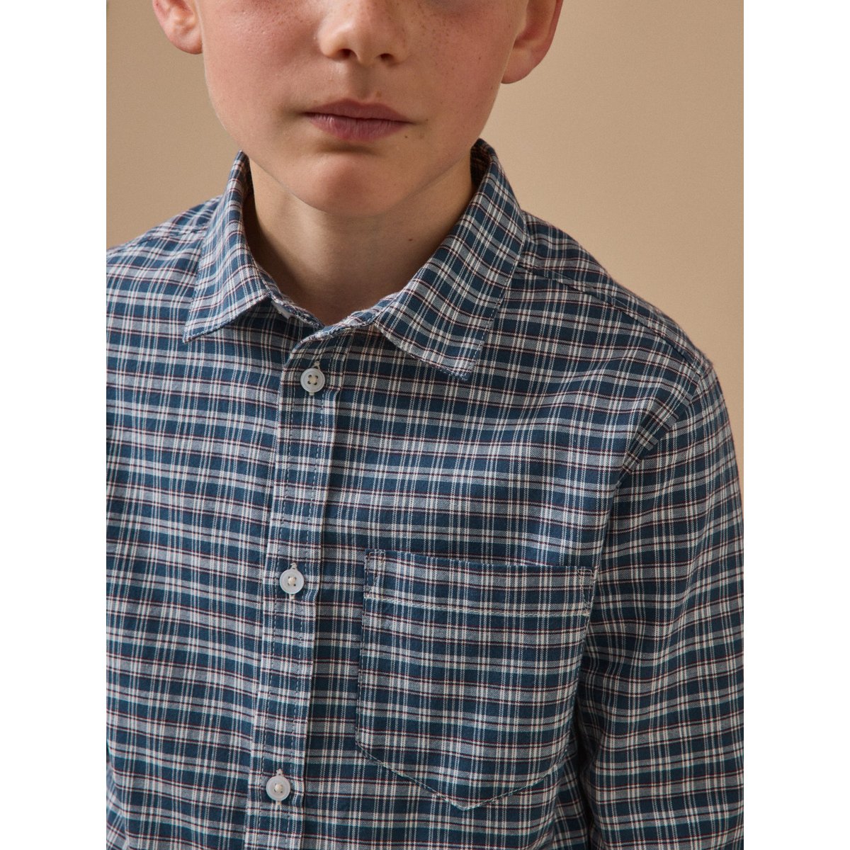 Chemise à carreaux carreaux bleu, CYRILLUS