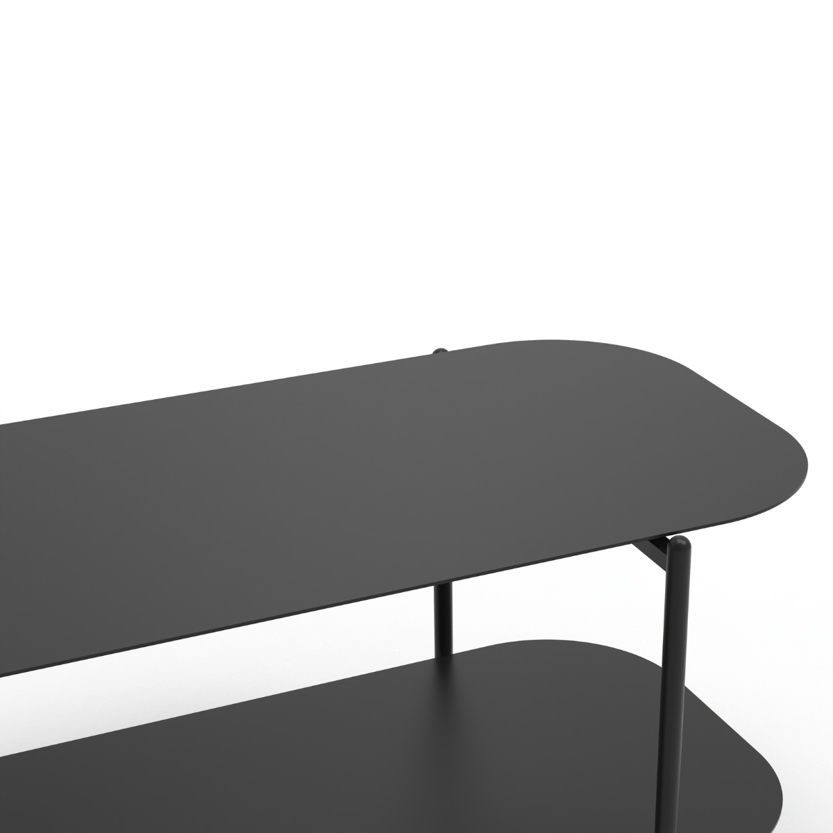 Table basse à deux niveaux en métal - SASHA noir, CALICOSY