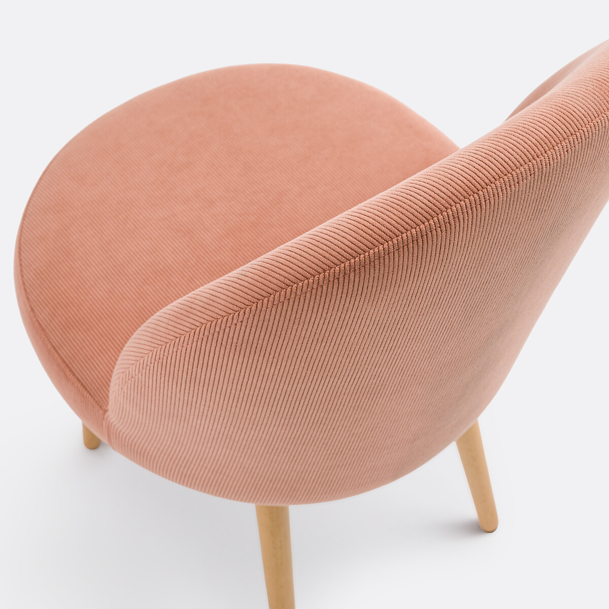 Chaise velours côtelé, Inès vieux rose, LA REDOUTE INTERIEURS