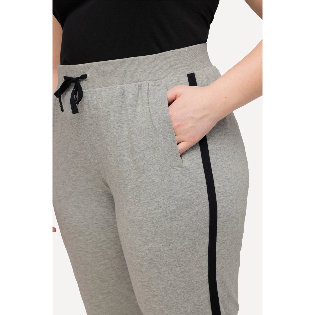 Pantalon de jogging, galons gris clair chiné, ULLA POPKEN