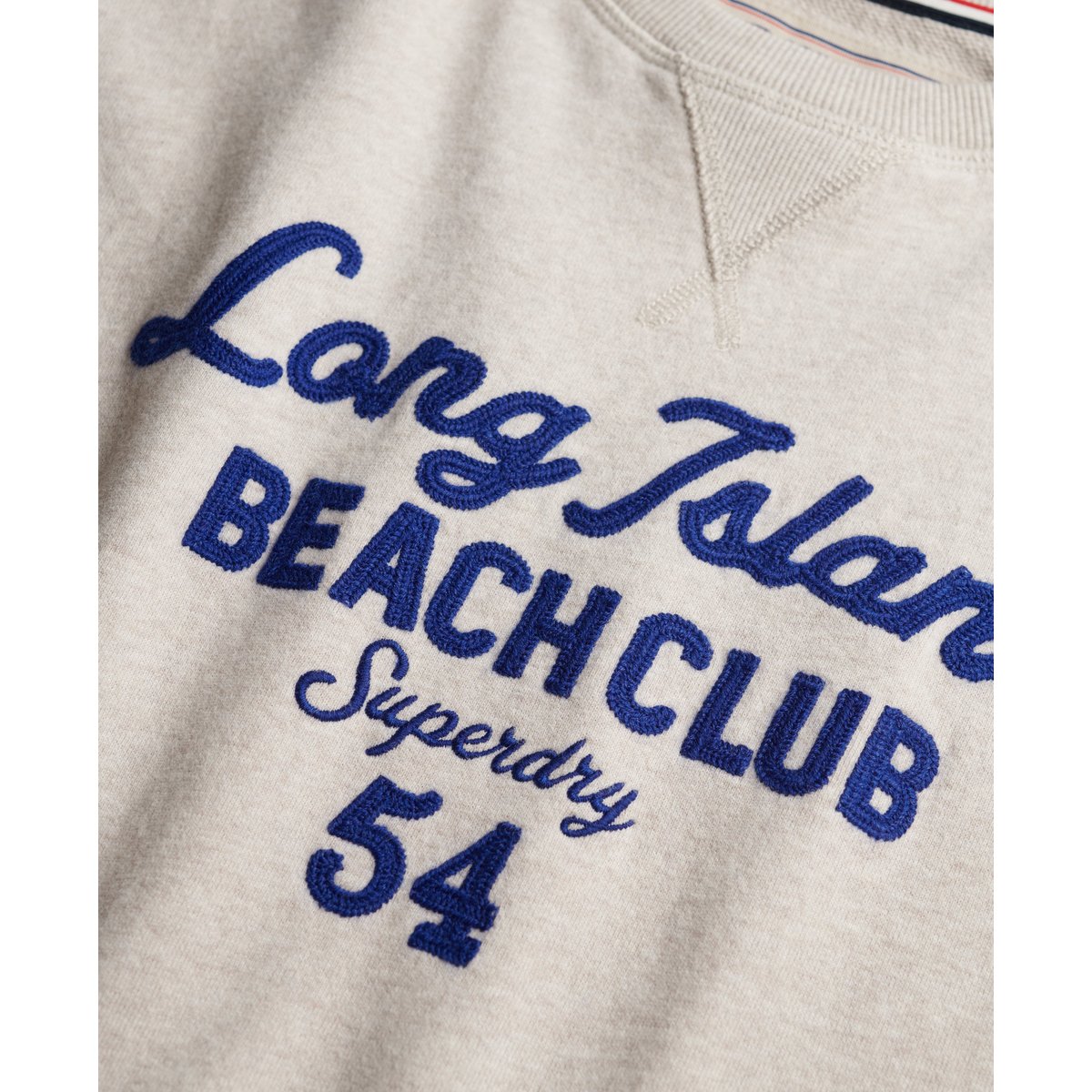 Sweatshirt Beach Club Coupe Droite grège chiné, SUPERDRY