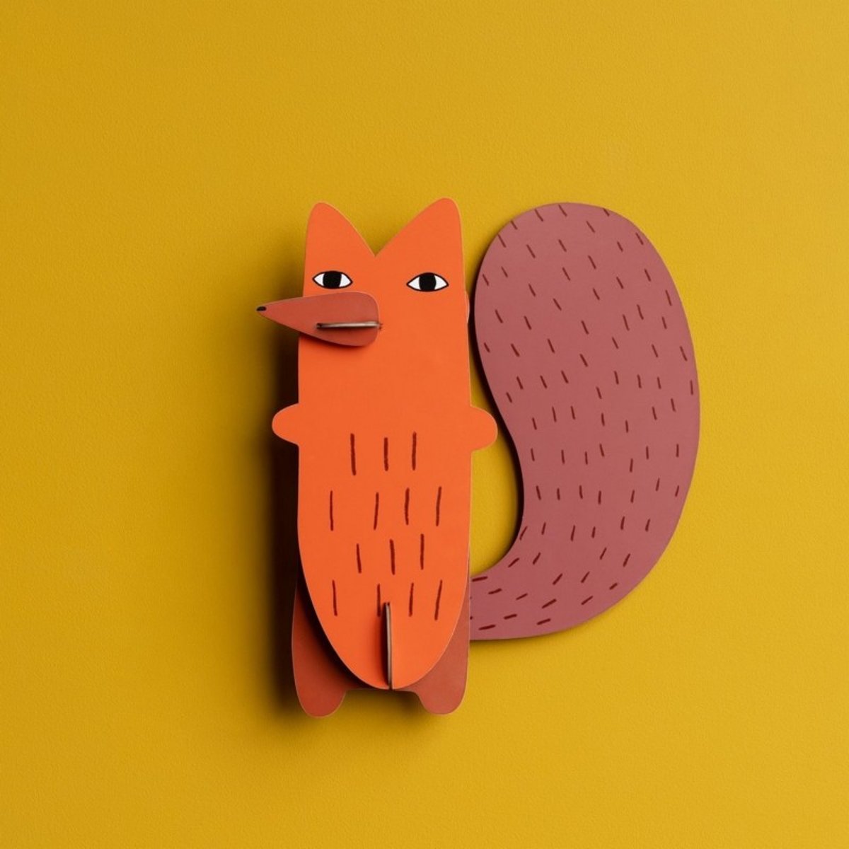 Decoration murale animal carton Cyril Squirrel Fox orange, STUDIO ROOF