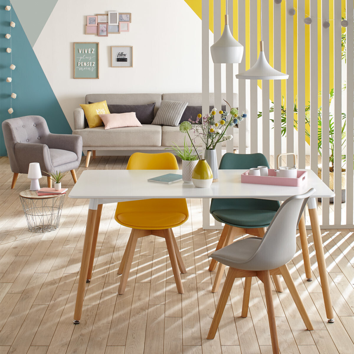 Chaise scandinave BAYA gris, ATMOSPHERA