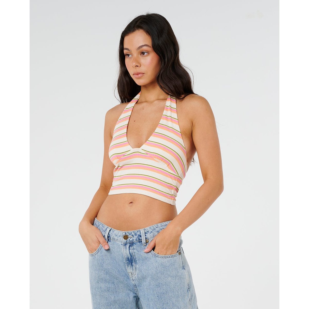 Top halter Topanga Canyon Rib pêche, RIP CURL